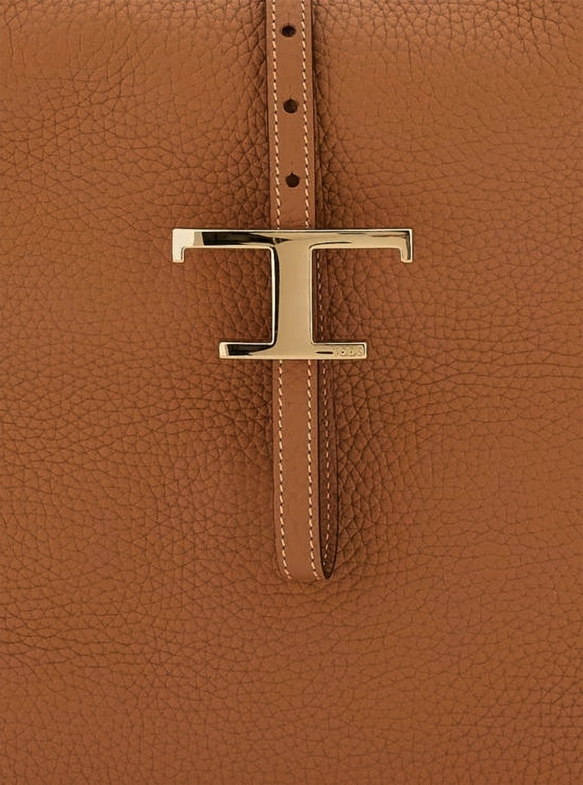Tod's Timeless Brown Pebbled Leather Shoulder Bag