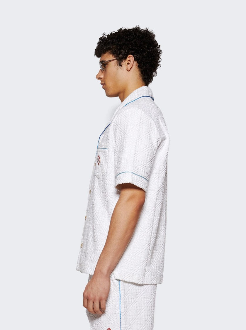 Casablanca Tennis Stripe Towelling Shirt White