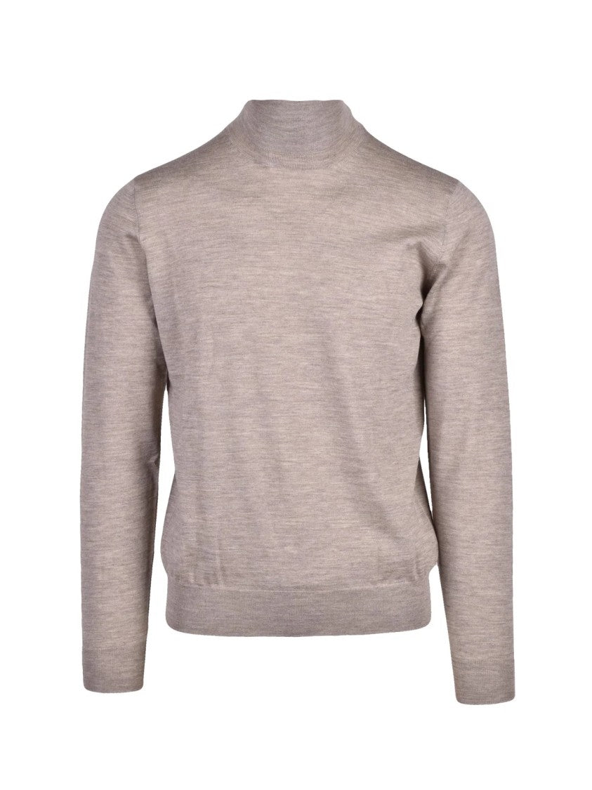 Filippo De Laurentiis Merino Wool Sweater With High Neckline And Ribbed Finish