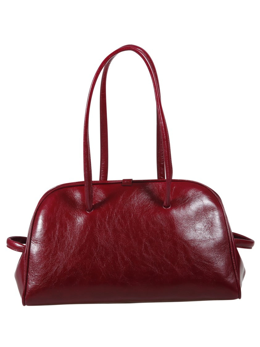 Jacquemus Finish Burgundy Handbag With Knot Detail
