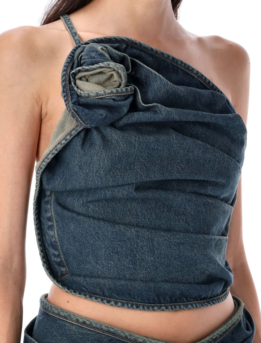 Magda Butrym Rose Denim Top