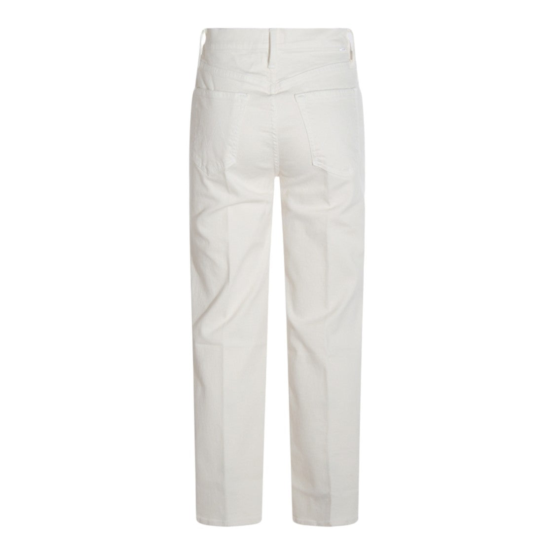 Mother High-Waisted Straight-Leg White Jeans With Five-Pocket Design
