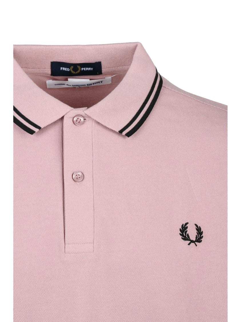 Fred Perry X C.Des G.Shirt Pink Striped Cotton Polo Shirt