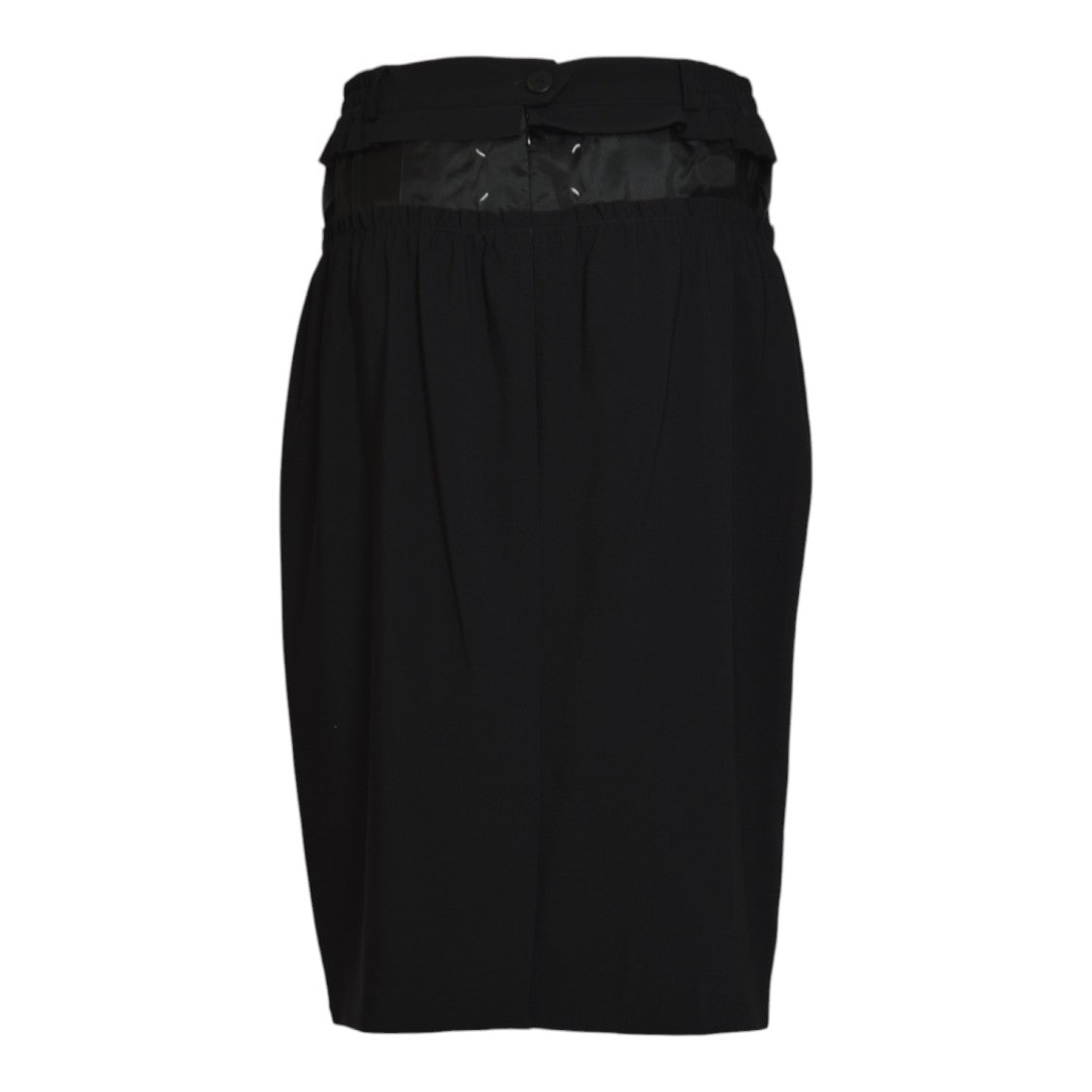 Maison Margiela High-Waisted Midi Skirt With Sheer Panel Detail