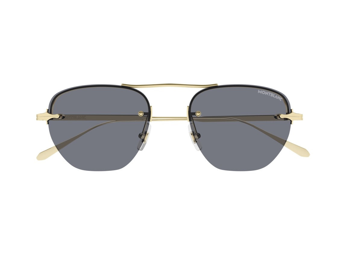 Montblanc Gold Mb0404s Metal Double Bridge Sunglasses