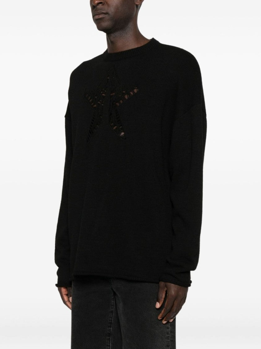 Vision Of Super Star-Cutout Black Sweatshirt With Unisex Fit