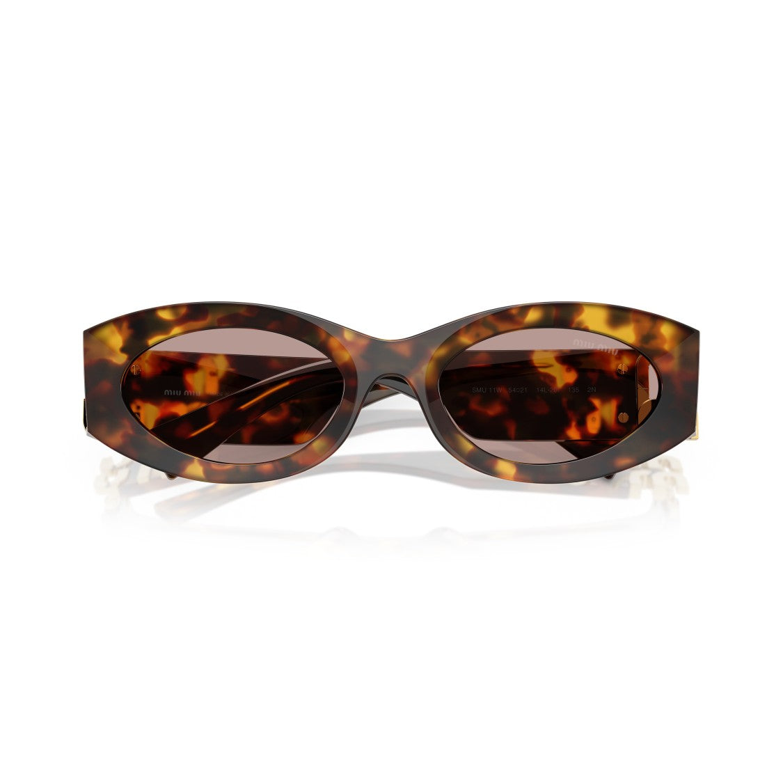 Miu Miu 0Mu 11Ws Tortoiseshell Oval Sunglasses