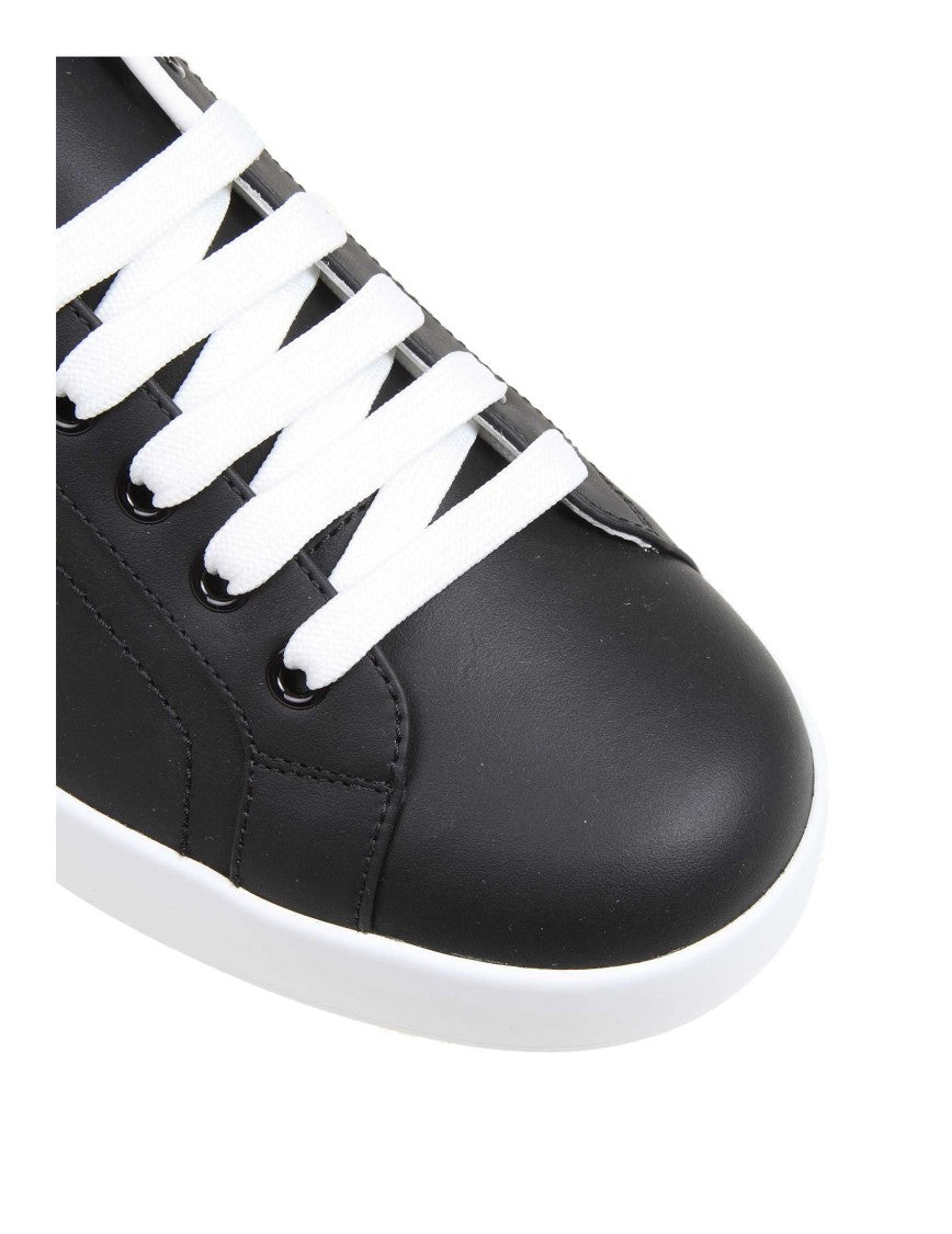 Dolce & Gabbana Portofino Sneakers In Nappa Calfskin With Cushioned Footbed