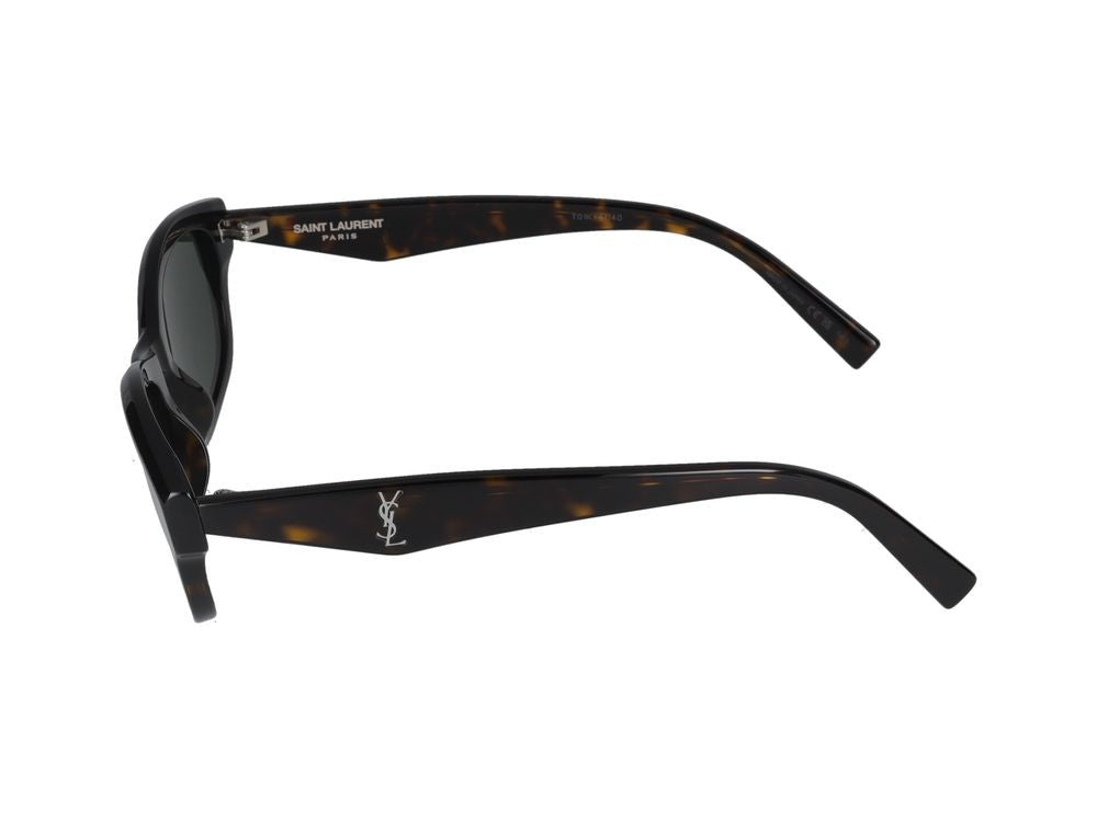 Saint Laurent Havana Distinctive Pattern Rectangular Sunglasses