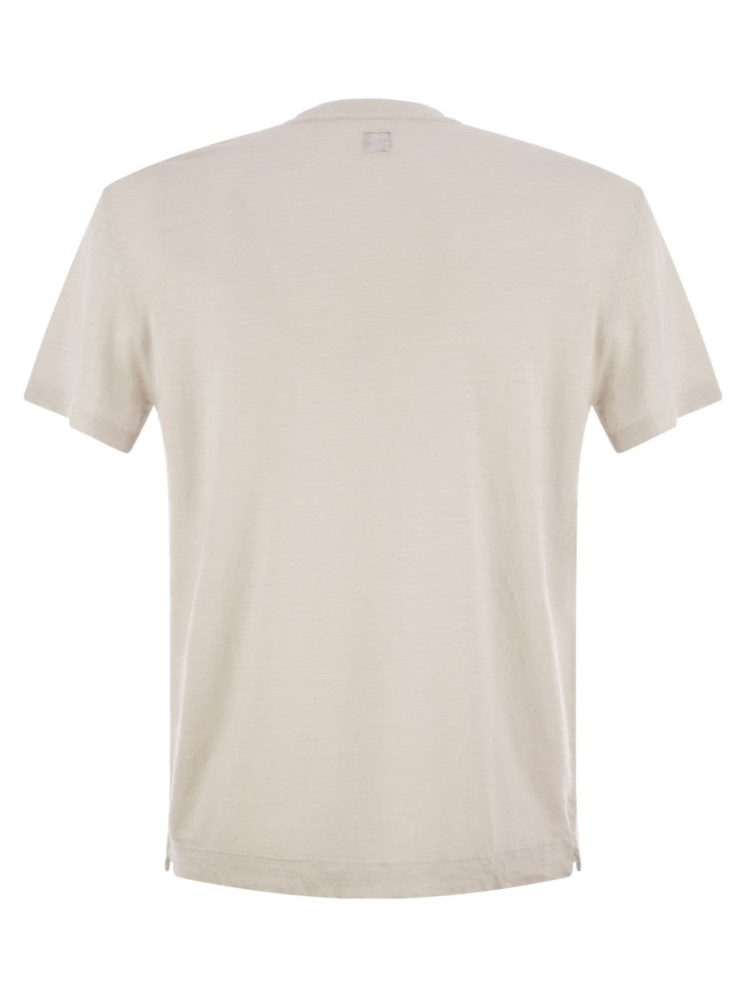 Fedeli Stretch Linen Short-Sleeved T-Shirt