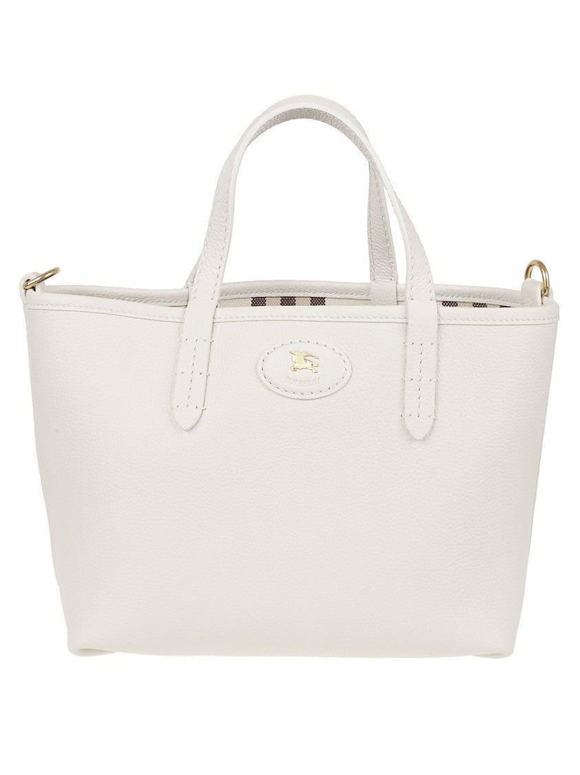 Burberry Reversible Handheld Bag In Textured Calf Grain Leather