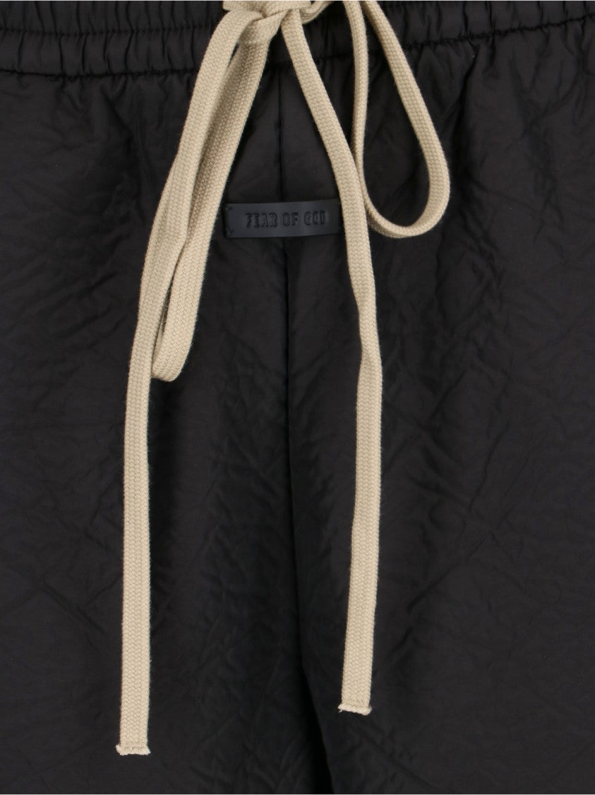 Fear Of God Black Trousers With Textured Finish