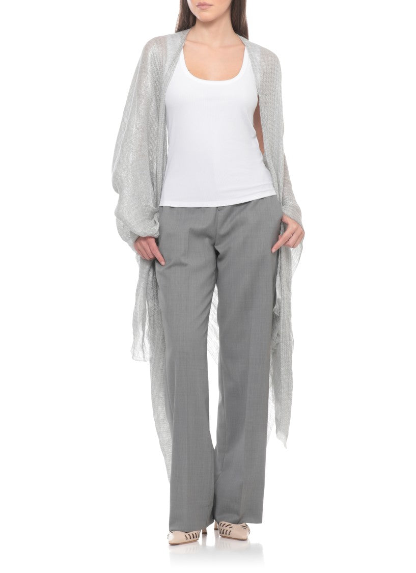 Panicale Grey Linen Lurex Cape