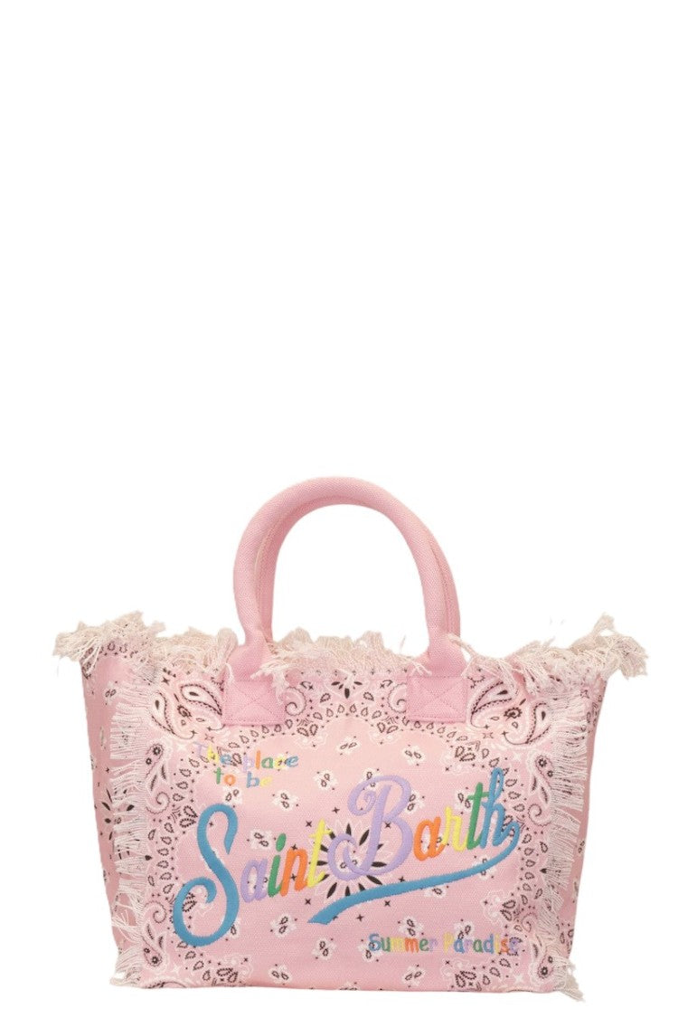 Mc2 Saint Barth Paisley Print Tote Bag With Fringed Edges