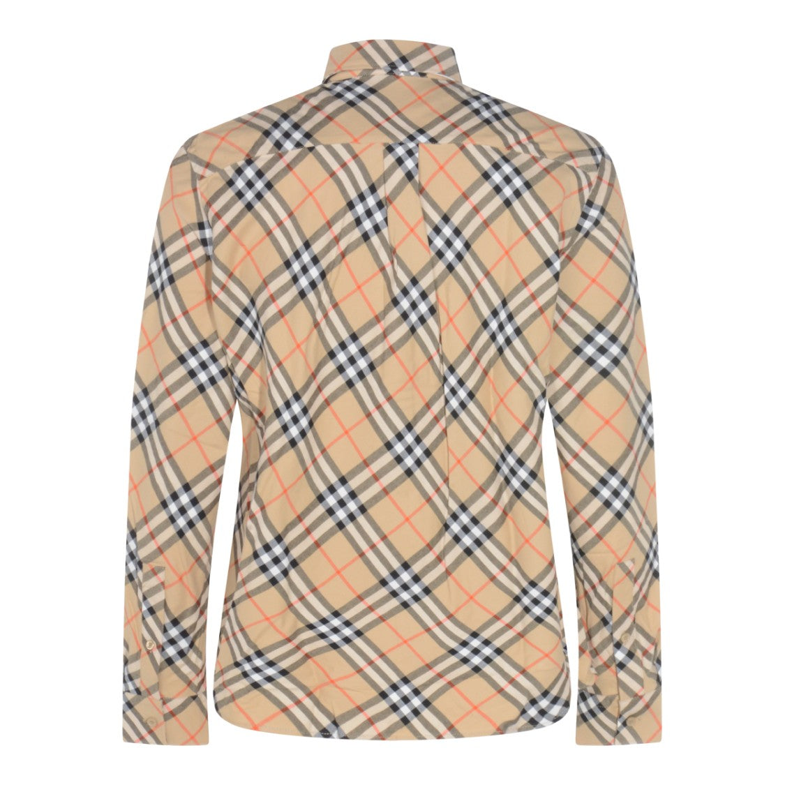 Burberry Beige Long-Sleeve Shirt With Burberry Check Pattern