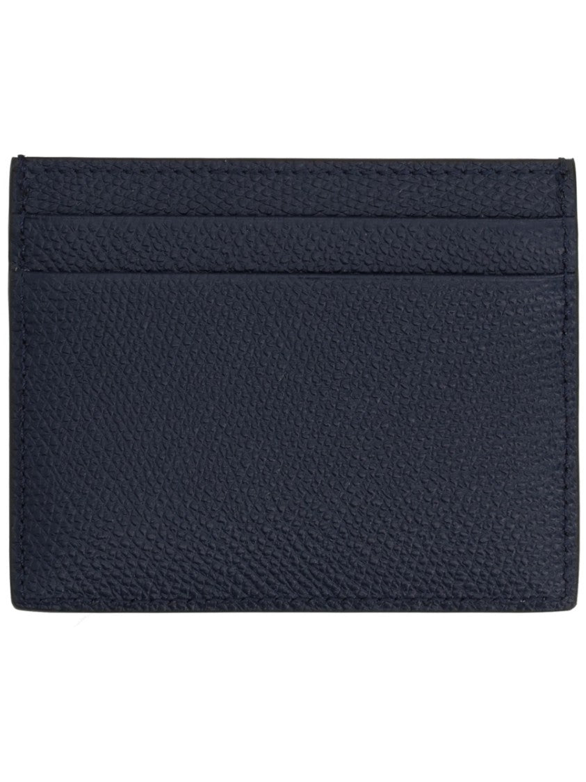 Valentino Garavani Vlog Signature Textured Calf Leather Card Holder