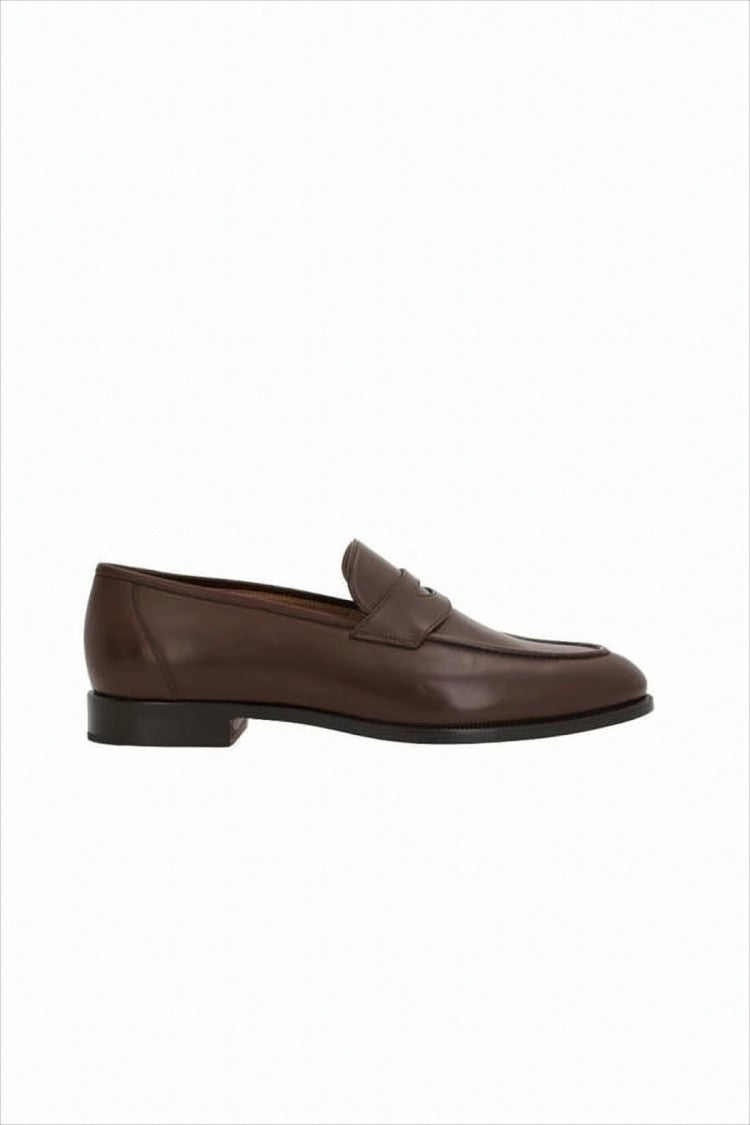 Loro Piana Calfskin Leather Loafers With Classic Penny Strap