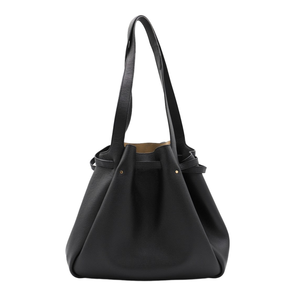 Tory Burch Structured Black Tote Bag With Gold-Tone Detail