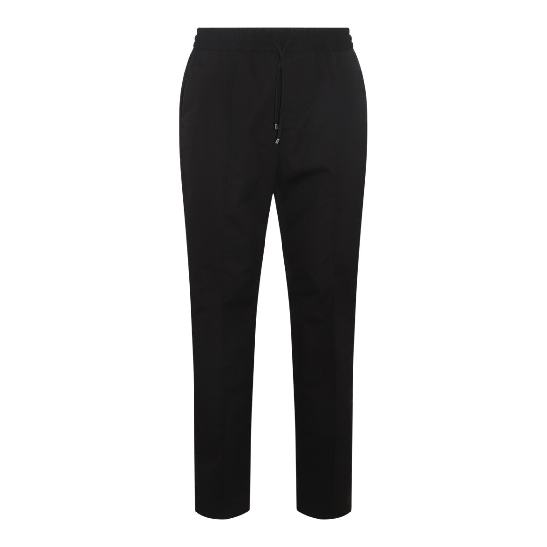 Valentino Black Cotton Trousers With Regular Fit And Straight Leg Silhouette