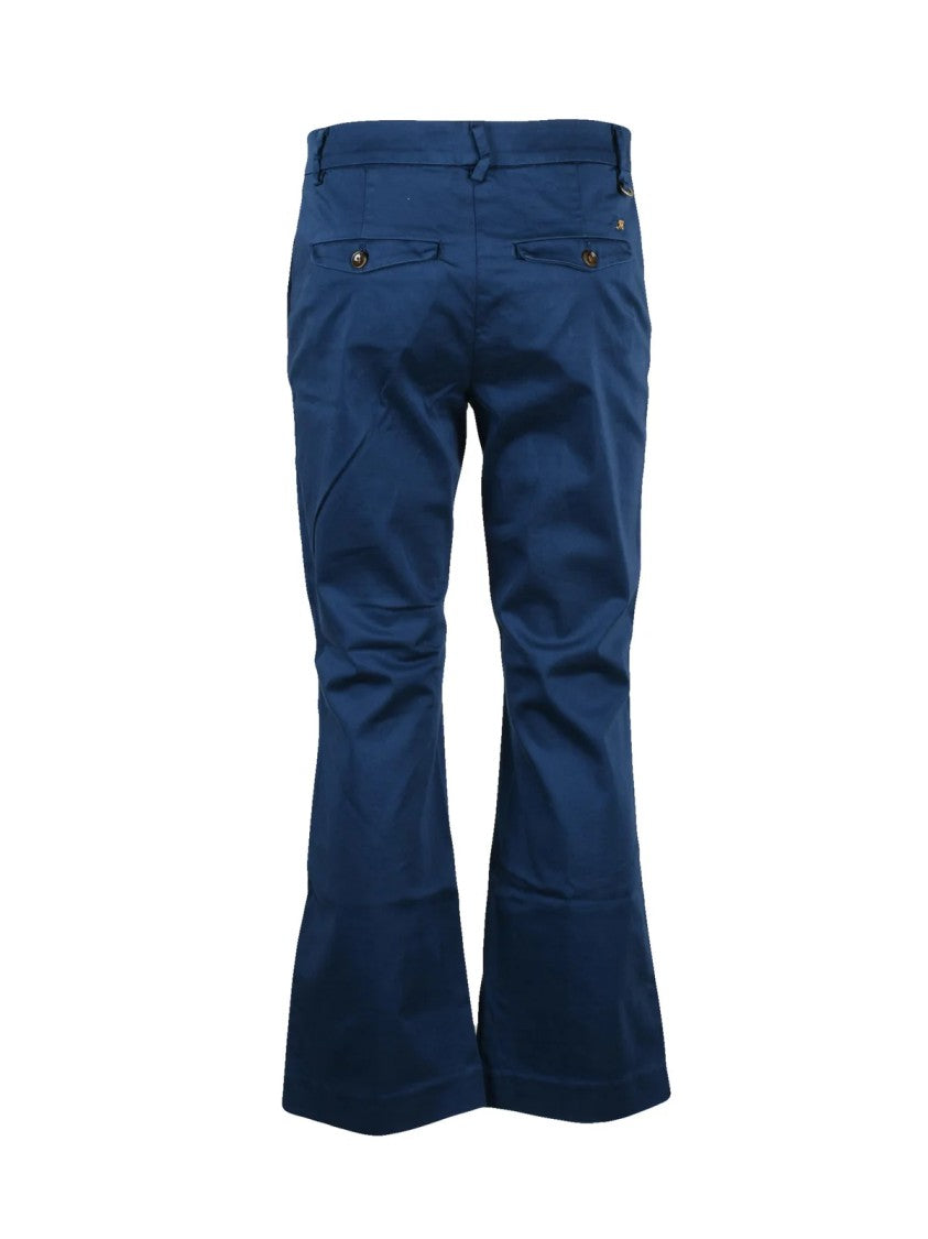 Mason's Wide Leg Flared Trousers - Blue
