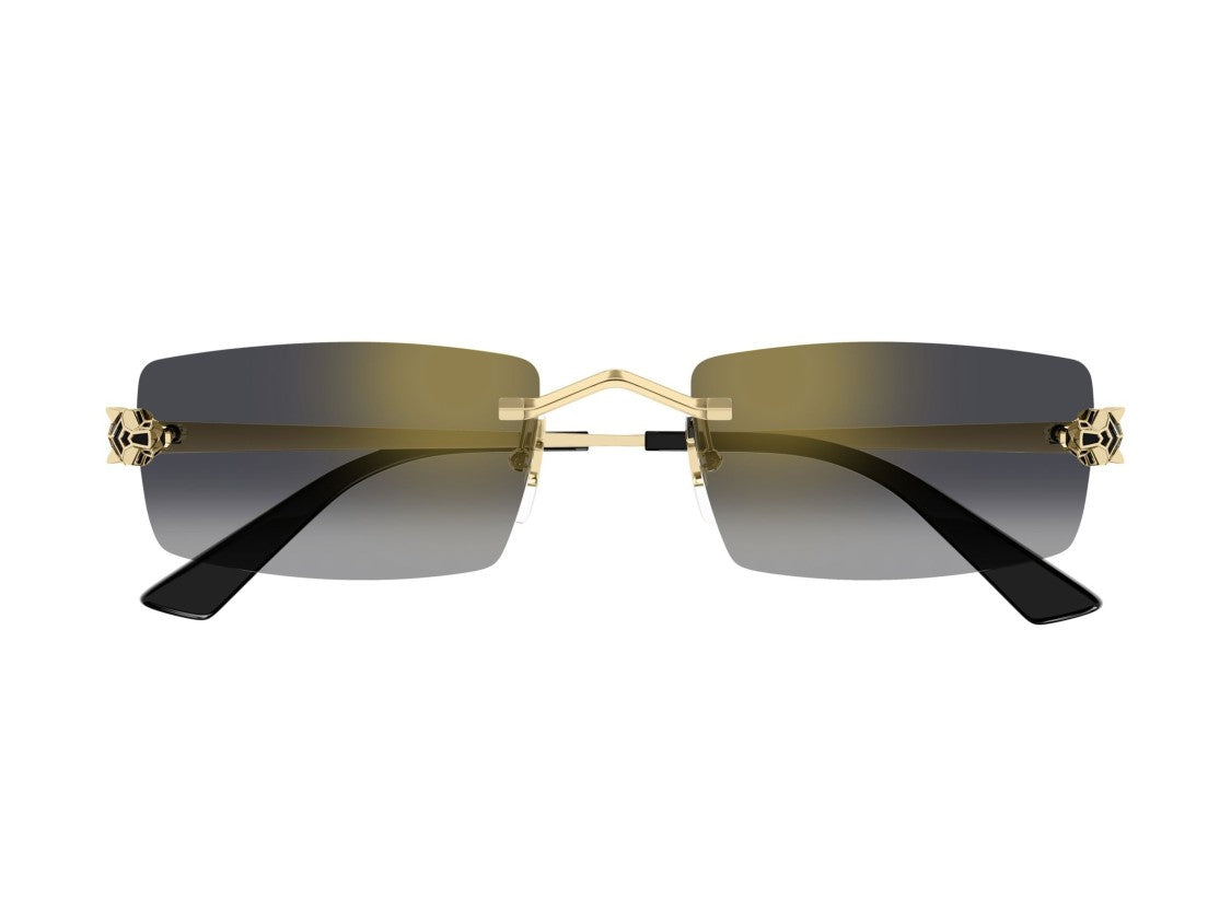 Cartier Ct0598s Rimless Gradient Gold Metal Sunglasses