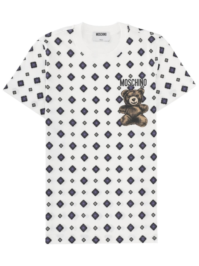 Moschino Diamond Pattern Teddy Graphic T-Shirt