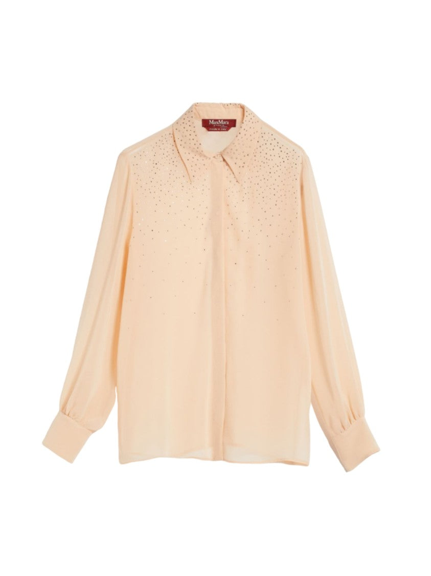 Max Mara Light Peach Blouse With Pointed Collar