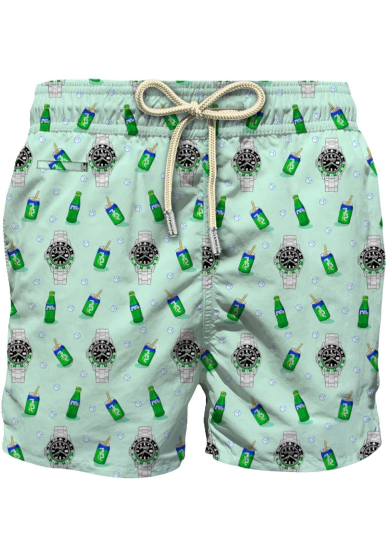 Mc2 Saint Barth Light Blue Lighting Micro Fantasy Swim Shorts