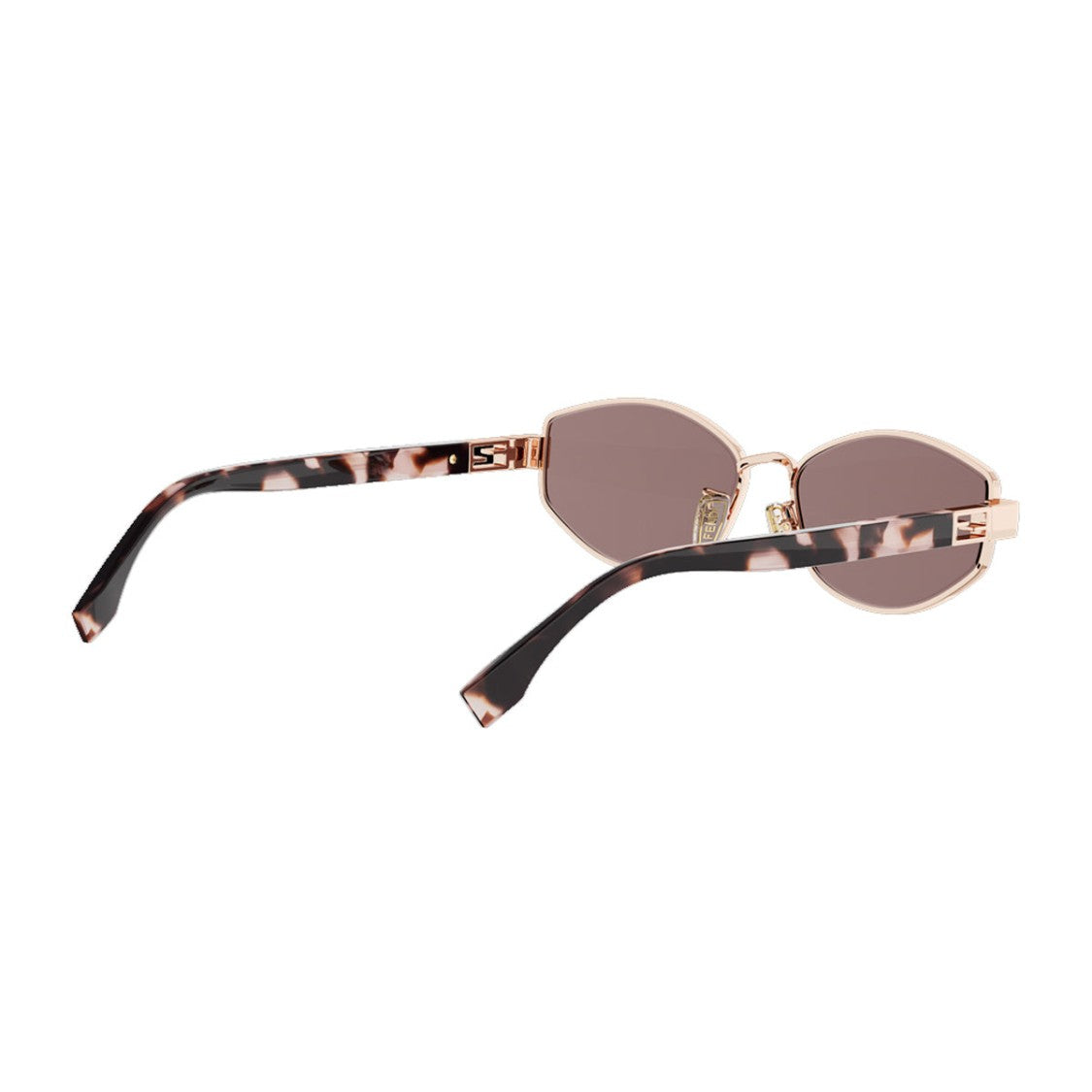 Fendi Pink Tube Fe40216u Geometric Metal Sunglasses