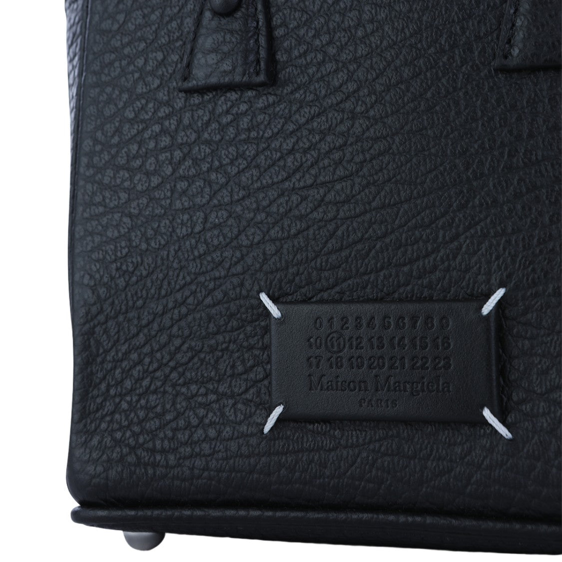 Maison Margiela Structured Handbag In Textured Black Leather