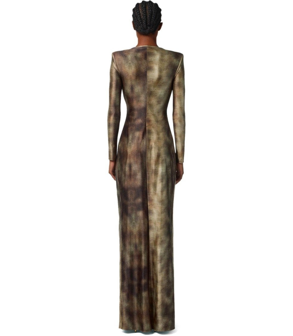 Elisabetta Franchi Red Carpet Lizard Dress