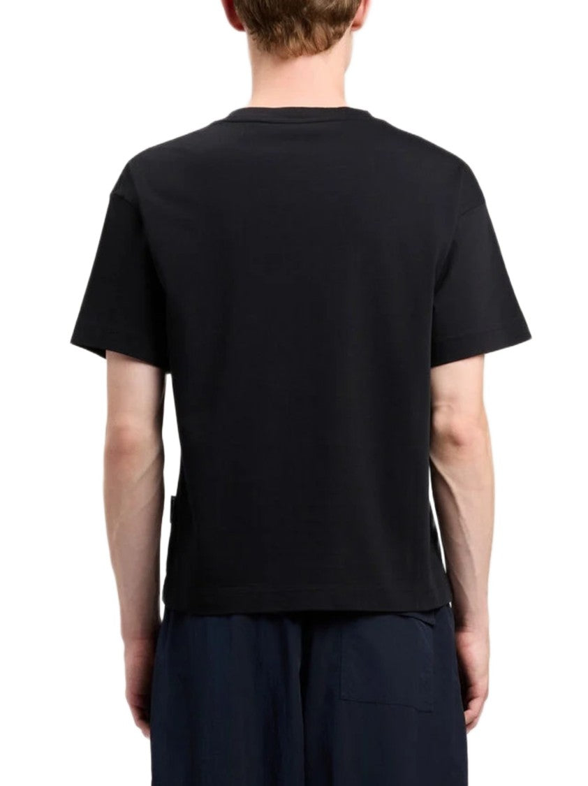 Palm Angels Curved Logo Black T-Shirt With Bold Graphic Design
