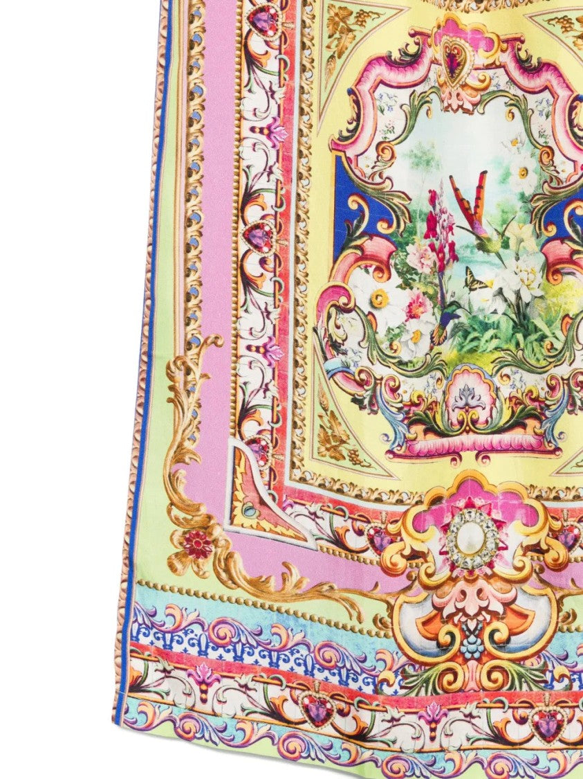 Camilla Floral-Panelled Silk Trousers