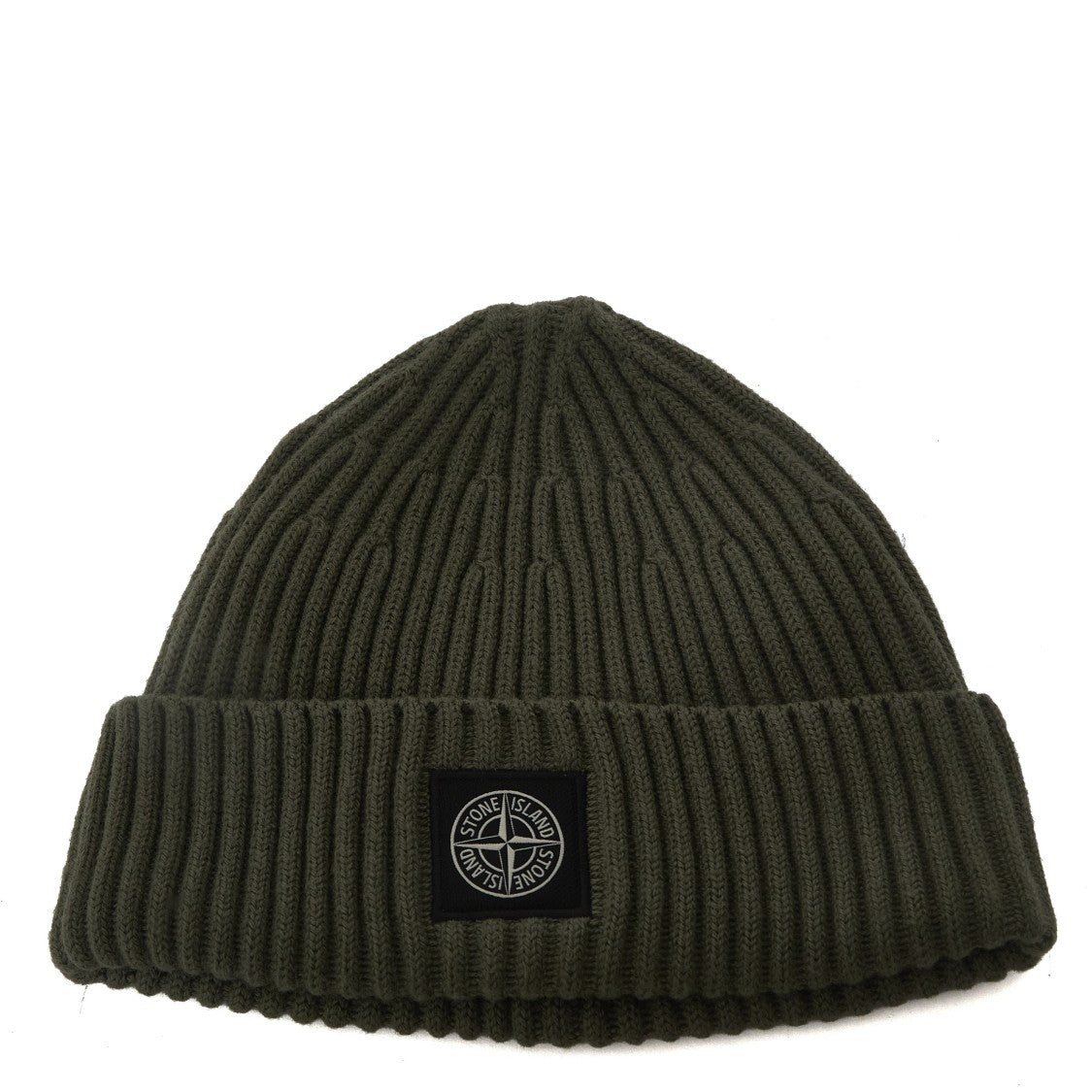 Stone Island Compass Patch Ribbed Wool Beanie