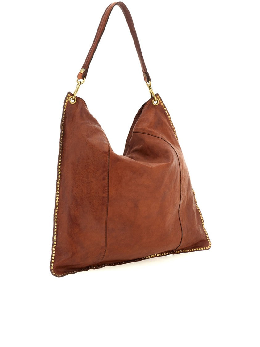 Campomaggi Elsa Slouchy Studded Leather Shoulder Bag