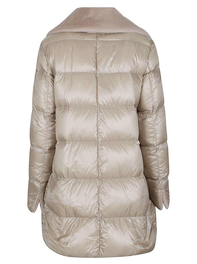 Herno A-Shape Nylon Ultralight Faux Fur Polyamide Down Jacket