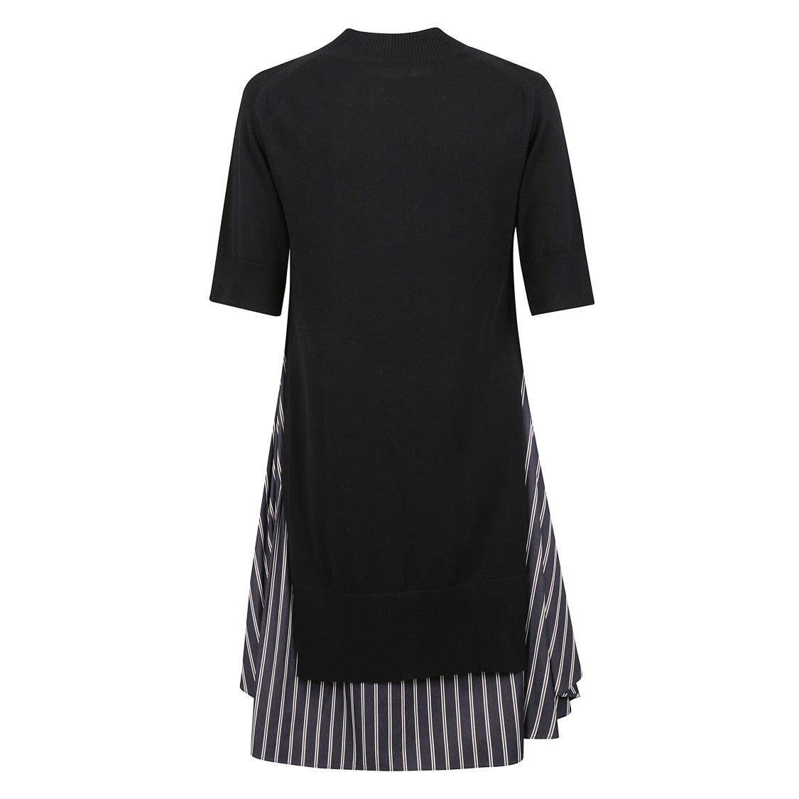 Sacai Oversized Cotton Dress With Layered Hem