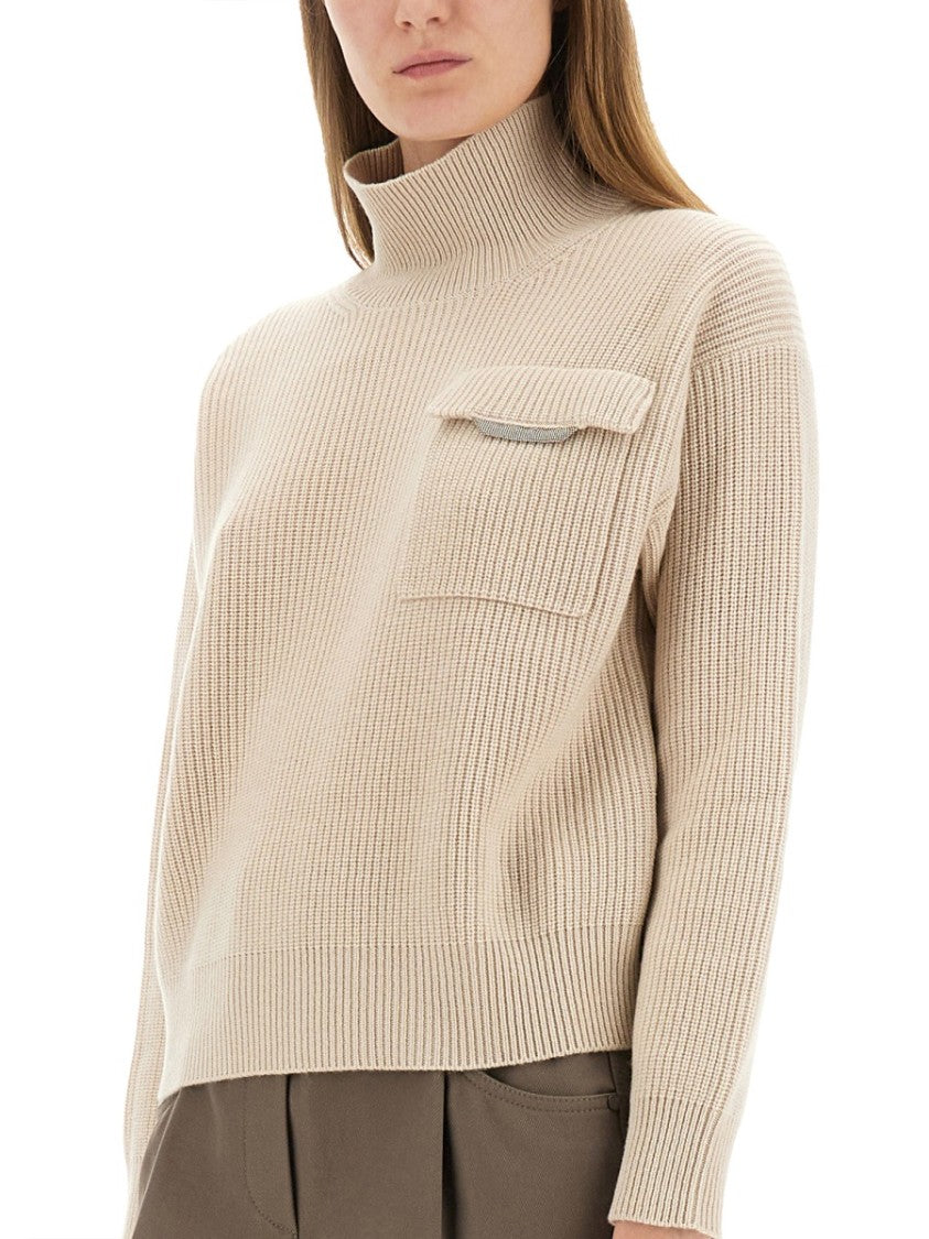 Brunello Cucinelli Regular Fit Cashmere Sweater With Refined Silhouette