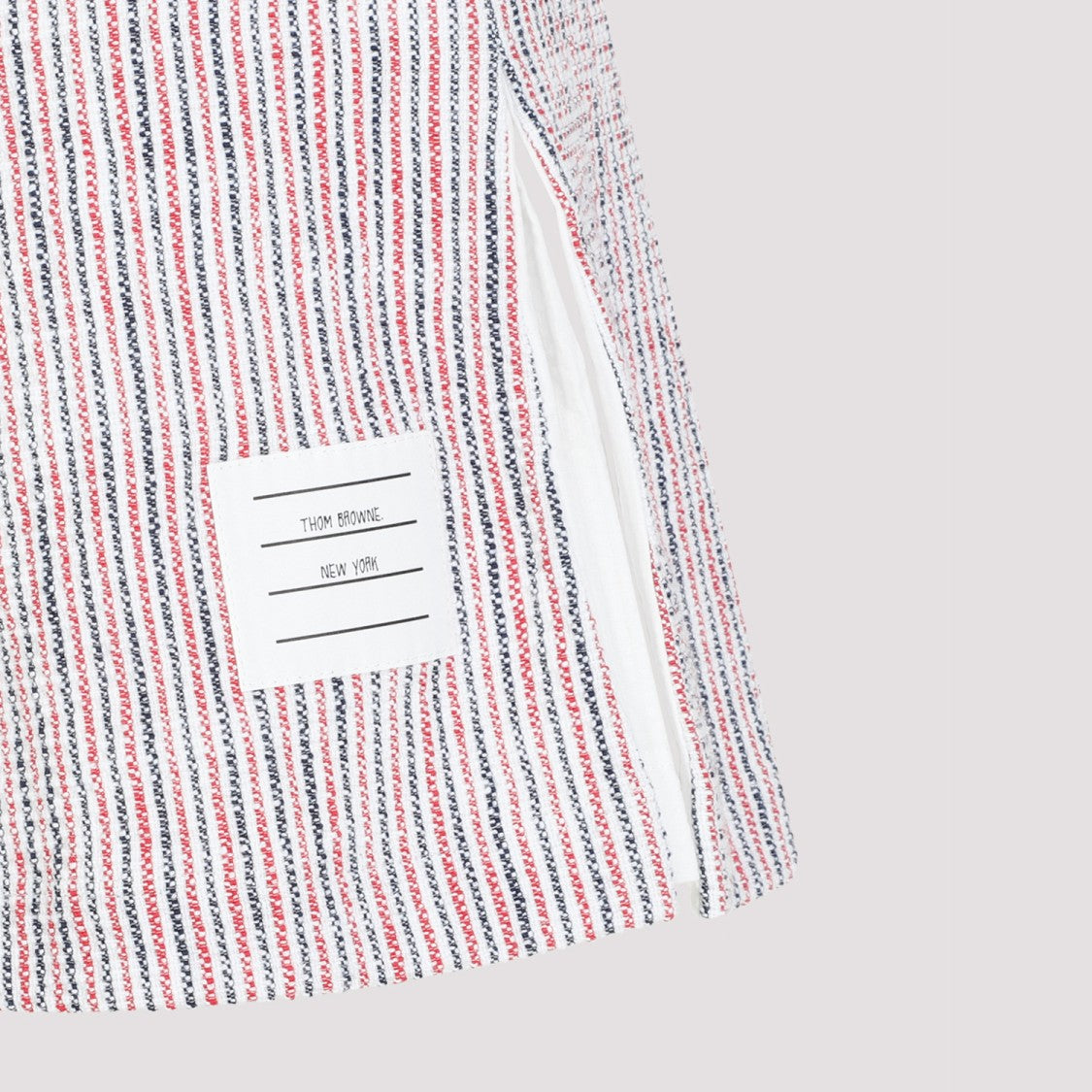 Thom Browne White Cotton Box Pleated Mini Skirt