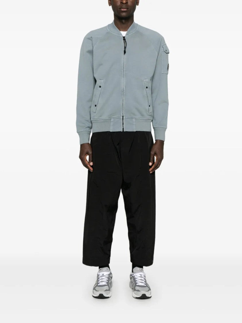 C.P. Company Blue-Grey Cotton Zip-Fastened Sweatshirt
