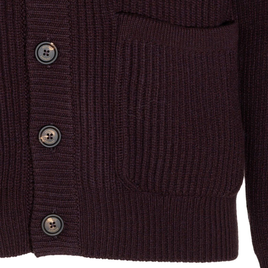 Eleventy Ribbed Knit Cardigan Sweater With Shawl Collar And Button-Down Front
