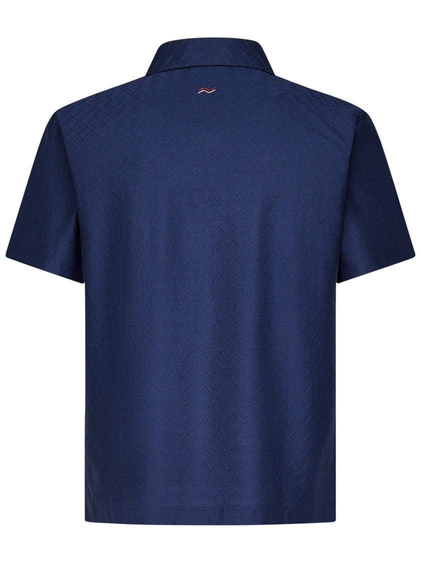 Missoni Tone-On-Tone Zigzag Pattern Missoni Polo Shirt