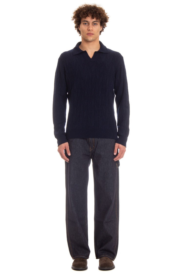 Drumohr Open Collar Lambswool Polo