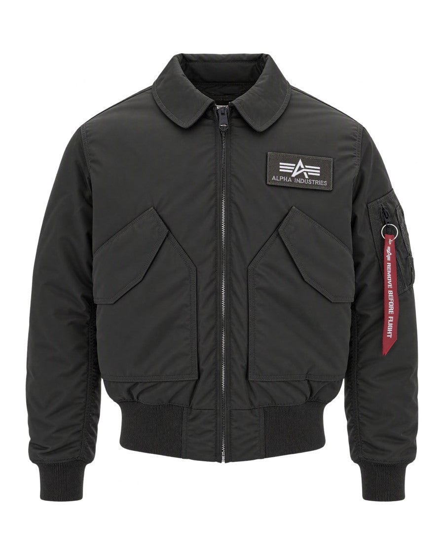 Alpha Industries Grey Glossy Technical Padded Bomber Jacket
