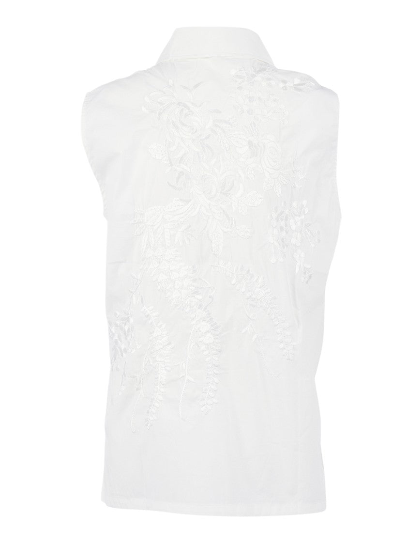P.A.R.O.S.H. Sleeveless Embroidered Classic Shirt