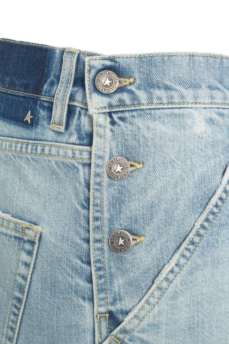 Golden Goose Denim Bermuda Shorts With Distressed Detailing