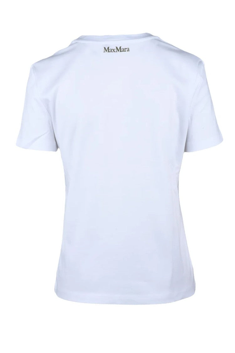 Max Mara White Green Cotton T-Shirt