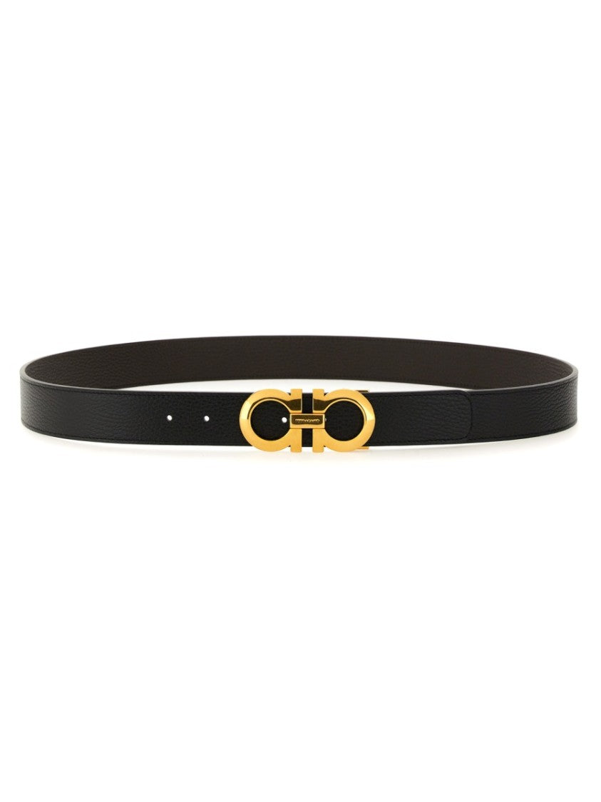 Ferragamo Gancini Belt With Textured Finish