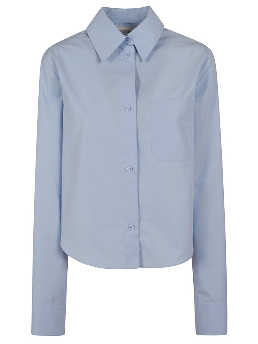 Max Mara Cropped Shirt With Pleated Back Design