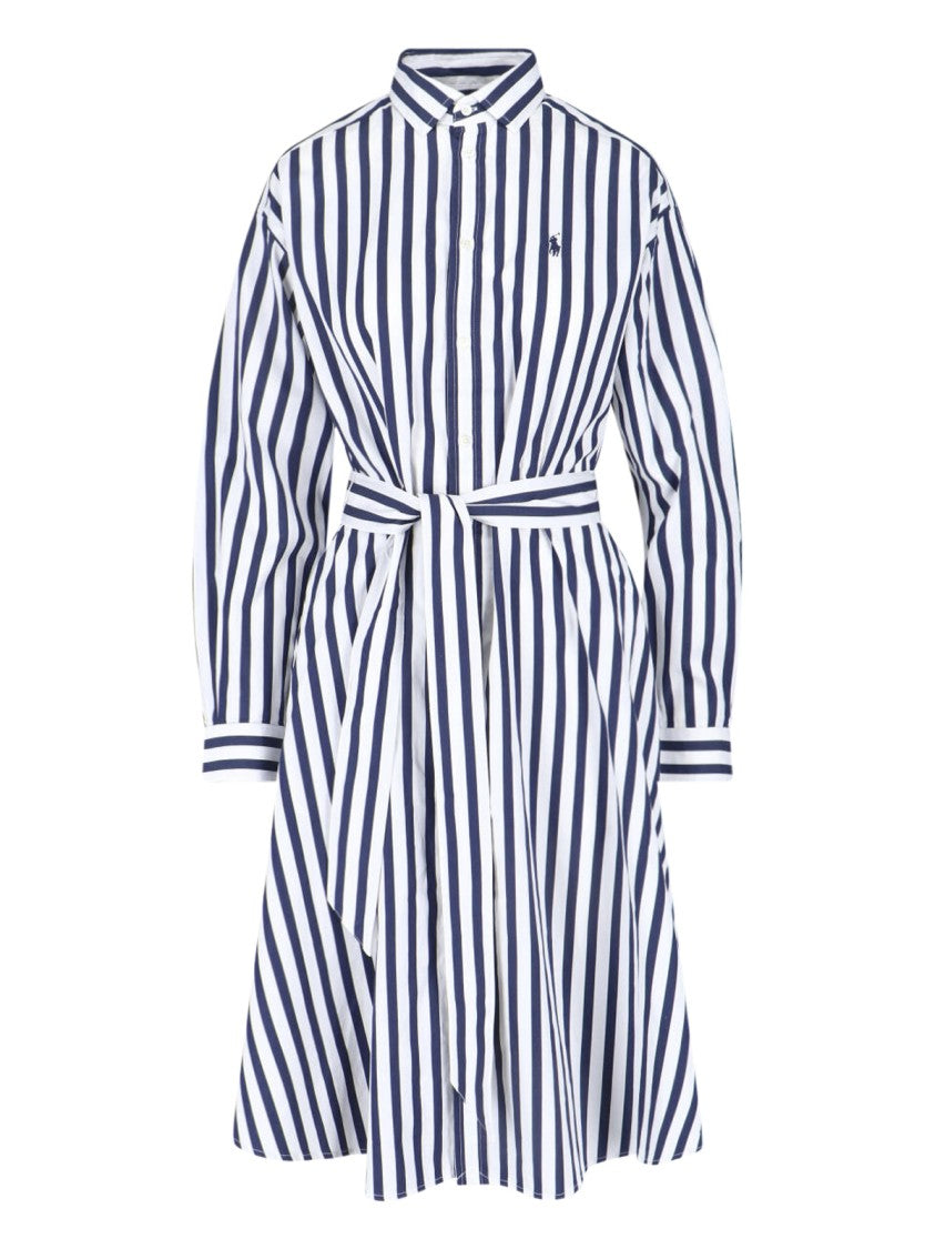 Polo Ralph Lauren Blue Vertical Stripe Shirt Dress